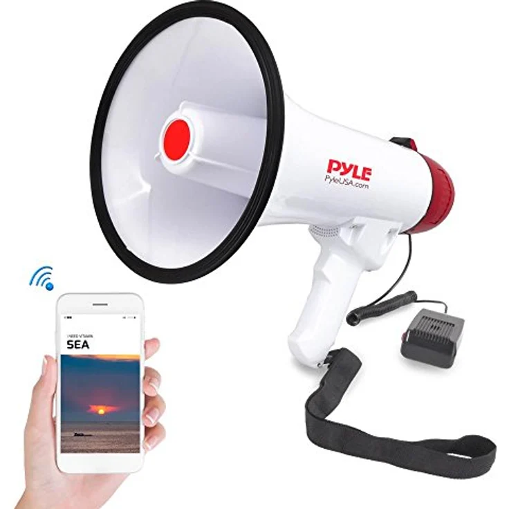 PYLE AUDIO INC Bluetooth Megaphone - PA Megaphone Speaker with Wired Microphone, Siren Alarm Mode, MP3/USB/SD Readers – Bild 2