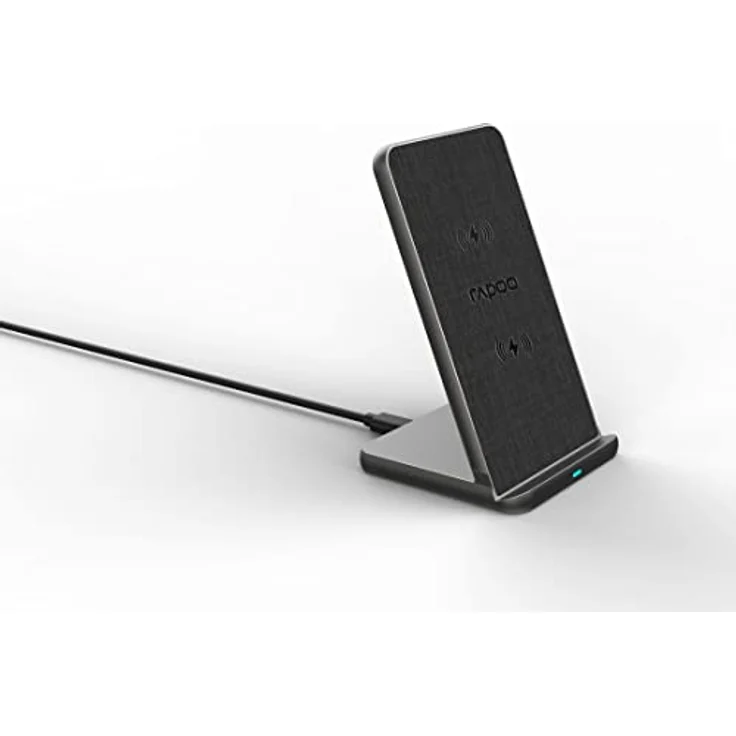 Rapoo XC360 kabelloses 15W Induktionsladegerät für Smartphone, Ladegerät für iOS und Android (z.B. iPhone, AirPod, Samsung), flach, Qi-Laden, Schnellladen, Überladeschutz, grau – Bild 1