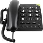 Doro PhoneEasy 311c Schnurgebundenes Großtastentelefon mit optischer Anrufsignalisierung, schwarz (380001)