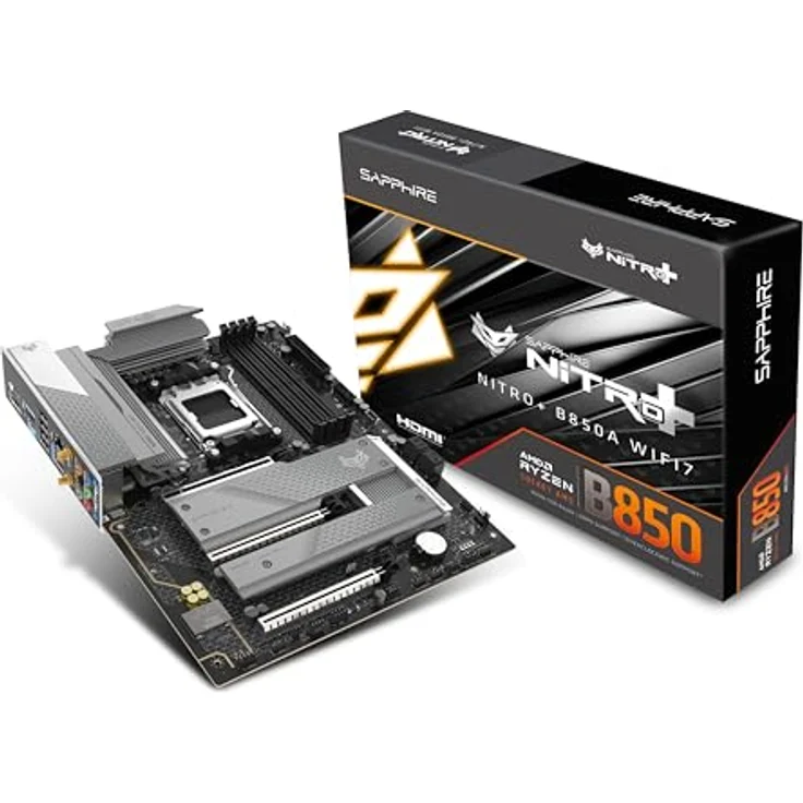 Sapphire NITRO+ B850A WIFI7 1xHDMI 1.4 1xDP 1.2 (AM5, AMD B850, mATX), Mainboard – Bild 6