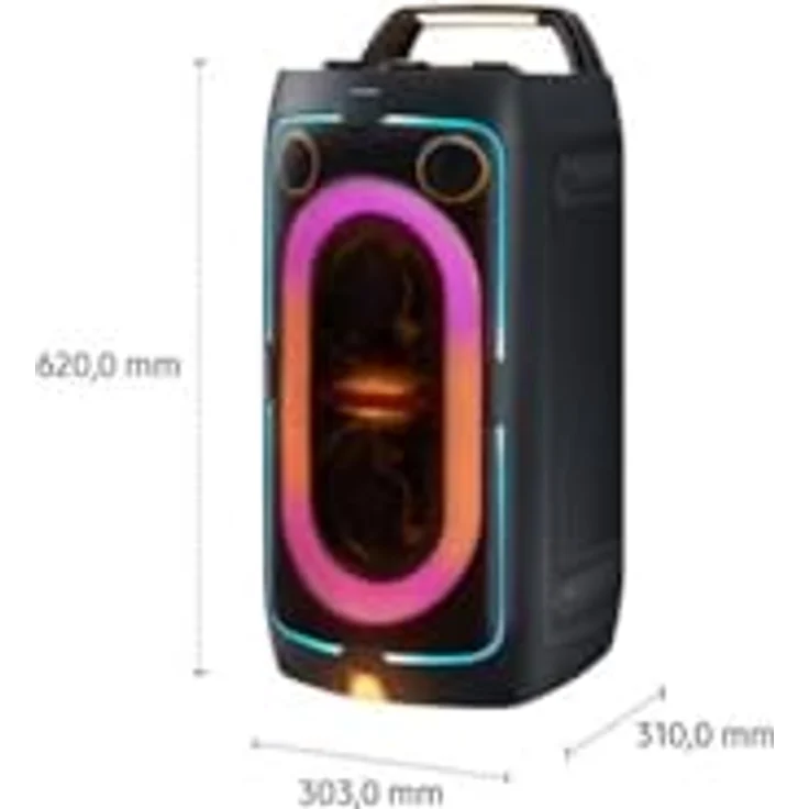 Samsung Sound Tower MX-ST40F (2025) Partylautsprecher mit 160 W, Dual-Subwoofern, spritzwassergeschützt (IPX4), Partybeleuchtung und 12 Stunden Akkulaufzeit – Bild 7