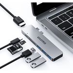 GIISSMO MacBook Adapter, USB C Hub mit Thunderbolt 3, 4K 60Hz HDMI, 3 USB-A Ports, SD/TF Kartenleser, USB C MacBook Zubehör Kompatibel mit MacBook Pro M1/M2 2022-2016, MacBook Air 2020-2018