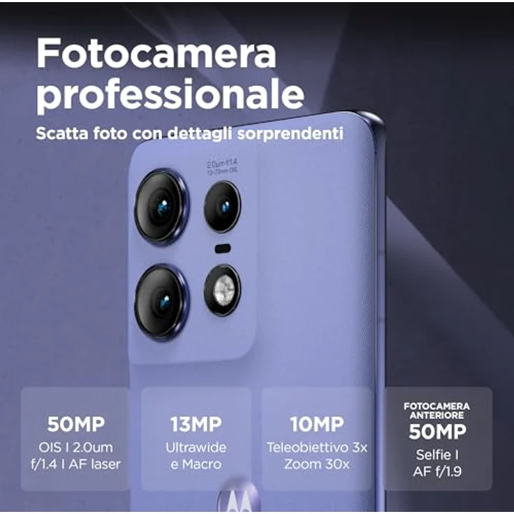 motorola Edge 50 Pro 12/512 GB, 16,9 cm (6,67 Zoll) POLED Super HD 1,5 K, 50-MP-Kamera mit IA und Teleobjektiv x3, Turbo Power 125 W (im Lieferumfang enthalten), Dual-SIM, Luxe Lavender – Bild 4