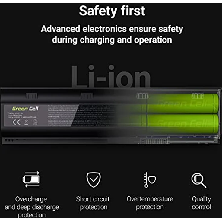 Green Cell Laptop-Batterie, 2200 mAh, Lithium-Ionen, 4 Zellen, Schwarz, kompatibel mit ASUS A41-K56 und A42-K56 – Bild 3