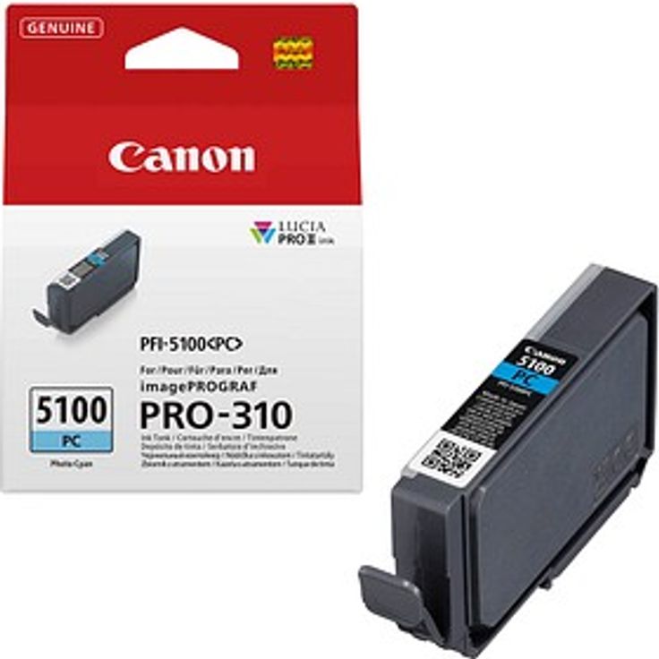 Canon PFI-5100 PC Foto Cyan, Original Druckerpatrone mit 14 ml Füllmenge