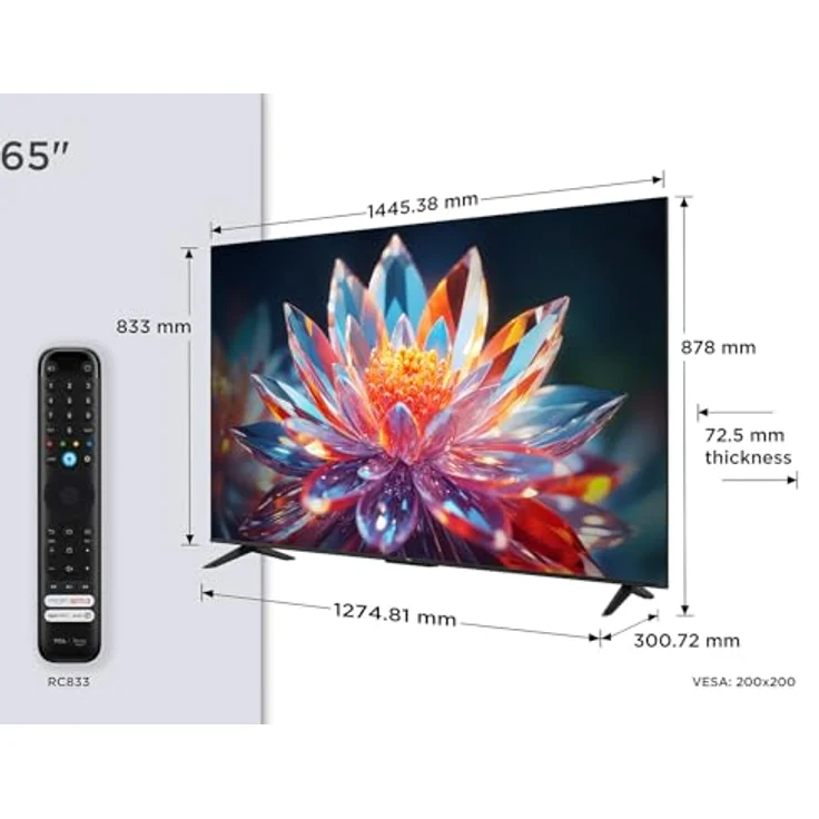 TCL 65T6C QLED 4K UHD TV mit Dolby Atmos, Fire TV, AirPlay 2, Alexa-Sprachsteuerung & 97% DCI-P3 – Bild 2