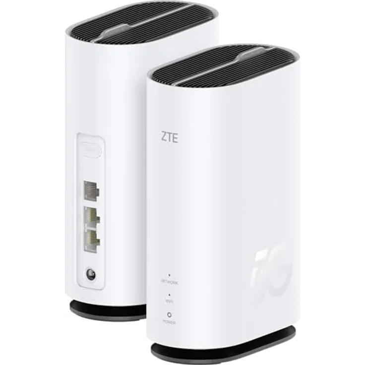 ZTE G5C 5G Modem Router, Wi-Fi 6 Dual-Band AX1800, 2 Gigabit Ethernet Ports, elegantes Design mit integrierten Antennen, Qualcomm SDX55, WPS-Taste