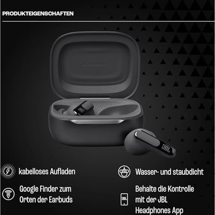 JBL Live Beam 3 Wireless Earbud-Kopfhörer mit Bluetooth, True Adaptive Noise Cancelling, 48 Stunden Akkulaufzeit, Schwarz – Bild 2