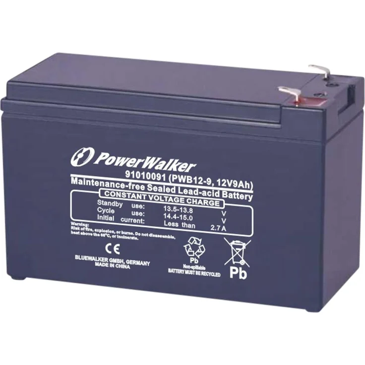 BlueWalker PowerWalker 12V/9Ah VRLA Blei-Gel Akku PWB12-9 für USV-Lösungen – Bild 1