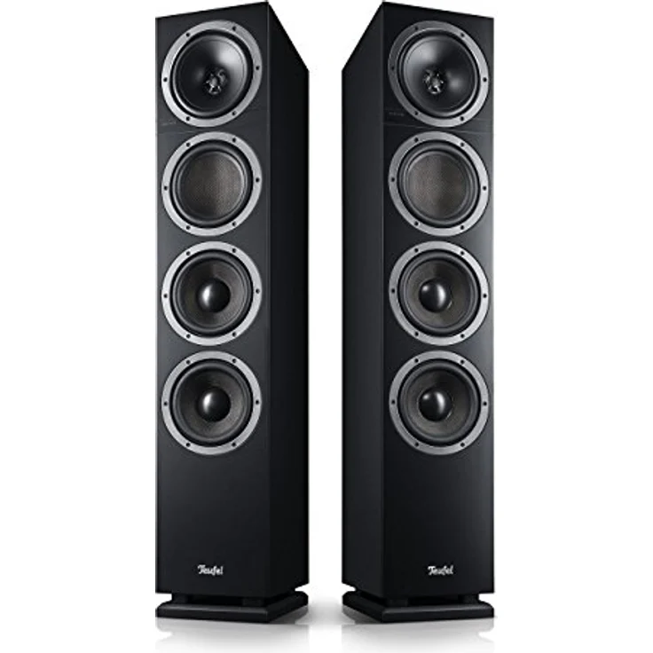 Teufel Theater 500 - HiFi-Stereo-Standlautsprecher Paar, 3-Wege-System, Downfiring Bassreflexsystem, Premium Sound, gleichen Klang an jeder Hörposition - schwarz - Preisvergleich – Bild 1