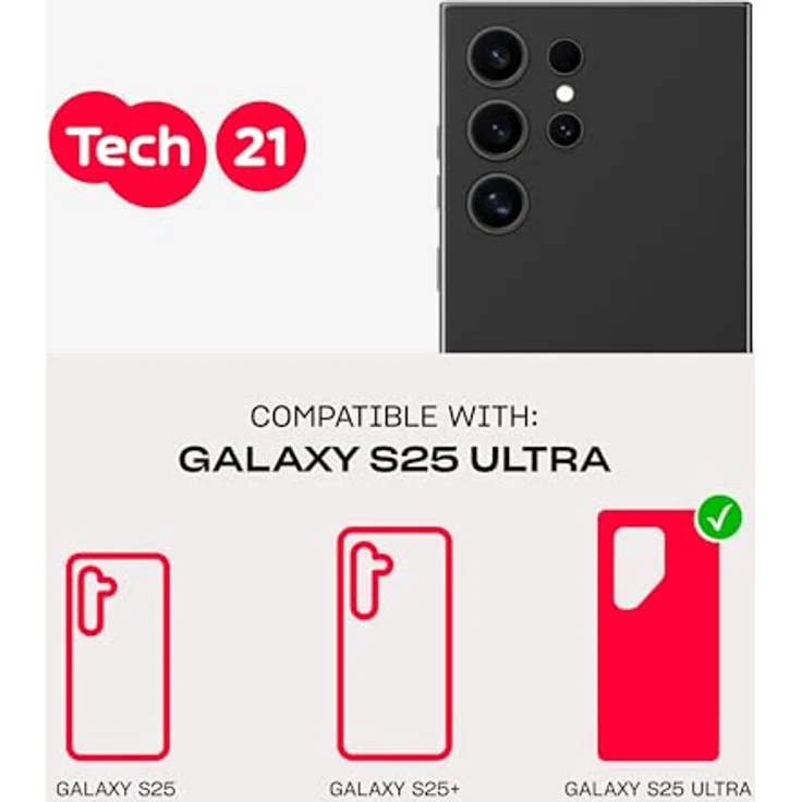 tech21 EvoLite Schutzhülle für Samsung Galaxy S25 Ultra, ultradünn, 3 m Aufprallschutz, Schwarz – Bild 2