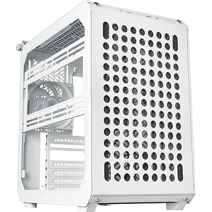 Cooler Master Qube 500 Flatpack – ATX-PC-Gehäuse, vollständig modular, 1 x 120 mm vorinstallierter SF-Lüfter, vertikale GPU-Halterung, unterstützt EATX-Motherboard & Zwei 280mm Radiatoren – Weiß