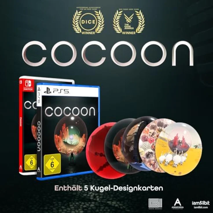 iam8bit Cocoon - PS5, Puzzle-Adventure-Game mit 5 Kugel-Designkarten – Bild 2