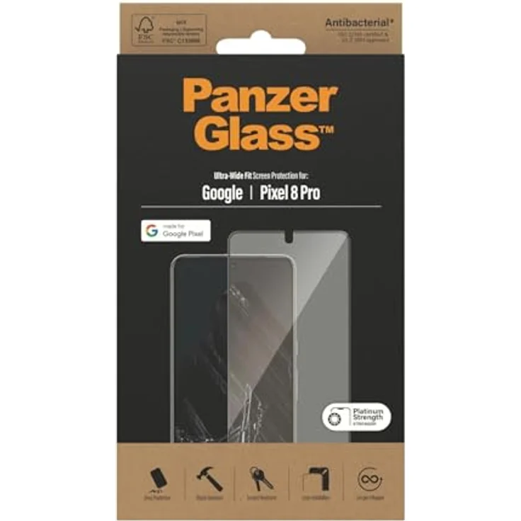 Panzer Glass PanzerGlass Displayschutz für Google Pixel 8 Pro Ultra Wide Fit mit Aligner NEU – Bild 3