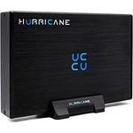 HURRICANE GD35612 Externe Festplatte 10TB, 3,5" Aluminium HDD USB 3.0 Desktop Speicher mit Netzteil, für PC und Laptop, kompatibel mit Windows Mac Linux, in Silber