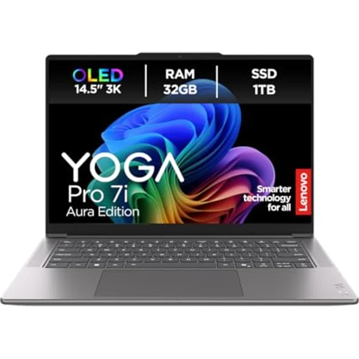 Lenovo Yoga Pro 7, 14,5" Notebook mit Intel Core Ultra 9 285H, 32 GB RAM, 1 TB SSD, Touch OLED Display, grau – Bild 2