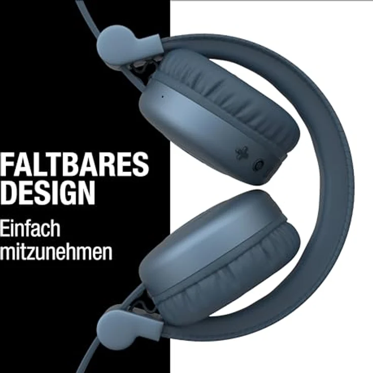 Fresh 'n Rebel Code Core, Bluetooth-Kopfhörer on-Ear, kabellos, 30 Stunden Spielzeit, mit Mikrofon und Sprachassistent, Lautstärkeregler und Wiedergabe/Pause-Tasten, faltbar (Dive Blue) – Bild 4