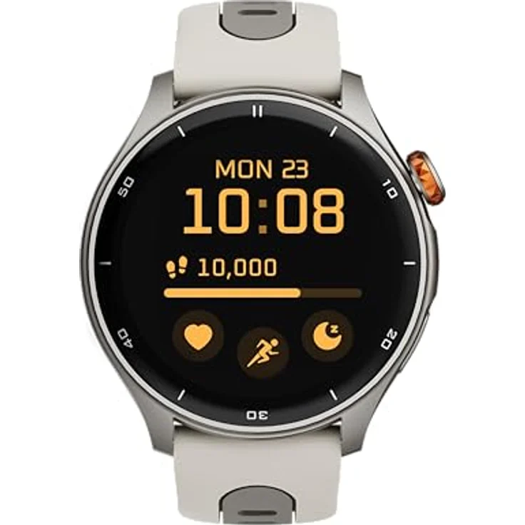 MP myPhone Smartwatch Watch Adventure warm Grey, 360-mah-Akku, Bis zu 14 Tage Akkulaufzeit, 1,43 Zoll, GPS, 50 Sportmodi, SOS-Taste, Kompass, wasserdicht, Bluetooth – Bild 3