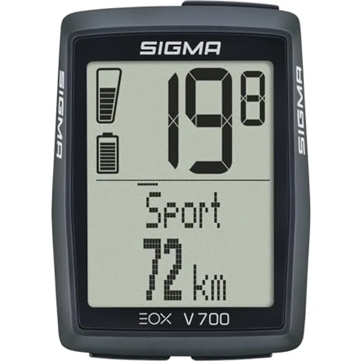 SIGMA EOX View 700, E-Bike Fahrradcomputer mit 2 Zoll Display, wasserdicht, inkl. Over CLAMP Butler, kompatibel mit EOX App