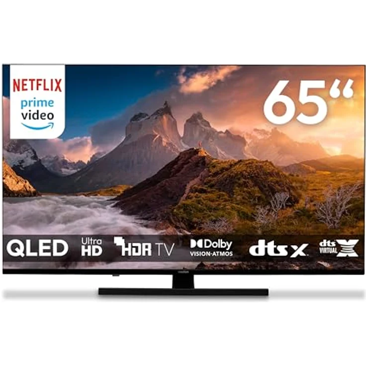 MEDION MD 865700, 163,9 cm (65 Zoll) QLED Fernseher mit 4K Ultra HD, Dolby Vision HDR, Smart TV und Google TV, schwarz – Bild 1
