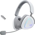 ASUS ROG Delta II White, kabelloses RGB Gaming Headset mit ROG SpeedNova, Bluetooth, 2,4 GHz, 10 mm Boom-Mikrofon, 110h Akkulaufzeit, Aura Sync, weiß