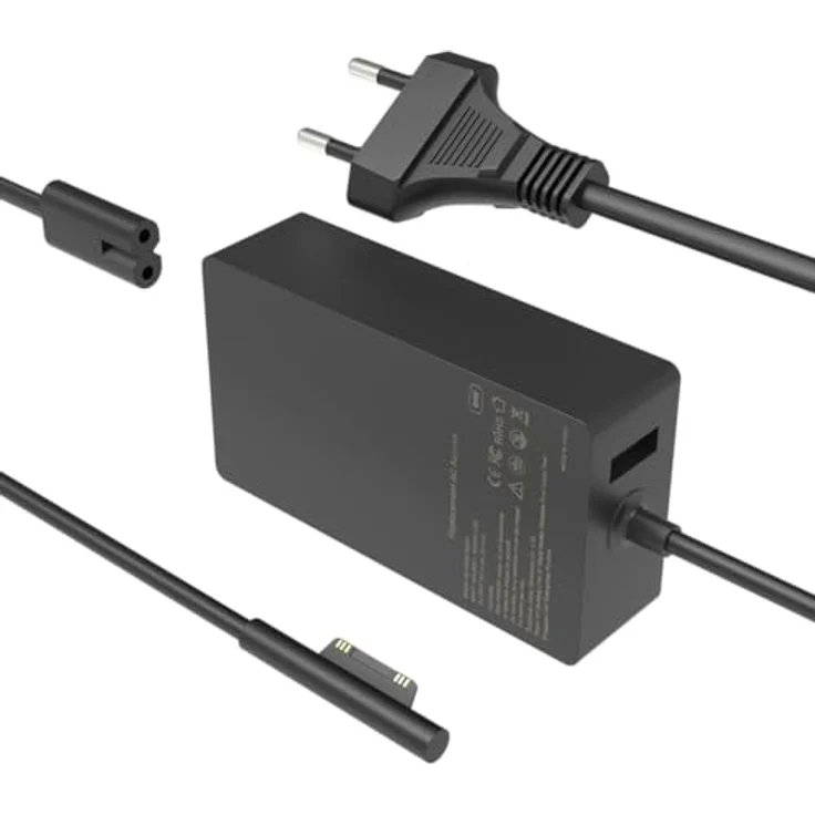 SMMKOXOI 65W Surface Laptop Ladekabel für Microsoft Surface Pro 11/10/9/8/7+ mit 3m Kabellänge und zusätzlichem USB-Anschluss – Bild 1