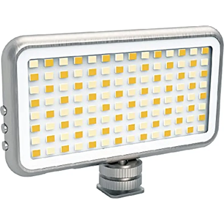 DigiPower LED-Videolicht mit 24 Helligkeitsstufen, Farbtemperaturkontrolle und Lichtfilter, 112 LEDs, DP-VL112