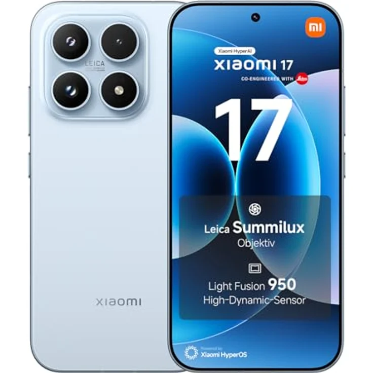 Xiaomi 17 blau, 12+512GB Ice Blue (512 GB, Blue, Ice Blue, 6.30", 5G), Smartphone, Blau – Bild 1