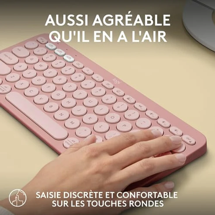 Logitech Pebble Keys 2 K380s - AZERTY French Layout, Rose – Bild 5