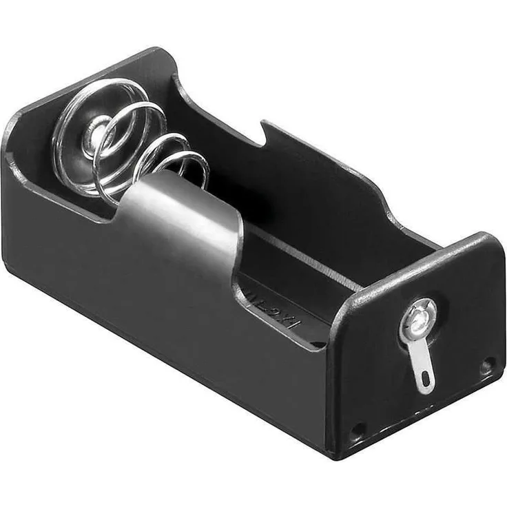 Goobay Batteriehalter für 1x Baby mit Lötanschluss, robuster Kunststoff, universelle Anwendung, schwarz