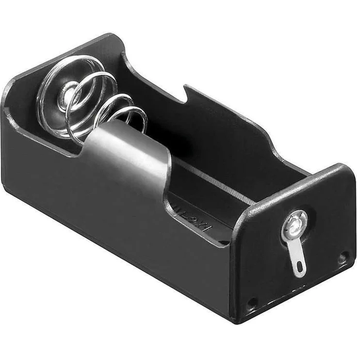 Goobay Batteriehalter für 1x Baby mit Lötanschluss, robuster Kunststoff, universelle Anwendung, schwarz