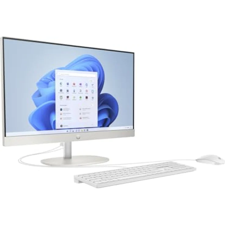 HP All-in-One 27-cr0111ng, 27 Zoll Full HD Desktop-PC mit AMD Ryzen 3, 8 GB RAM, 512 GB SSD, weiß – Bild 1