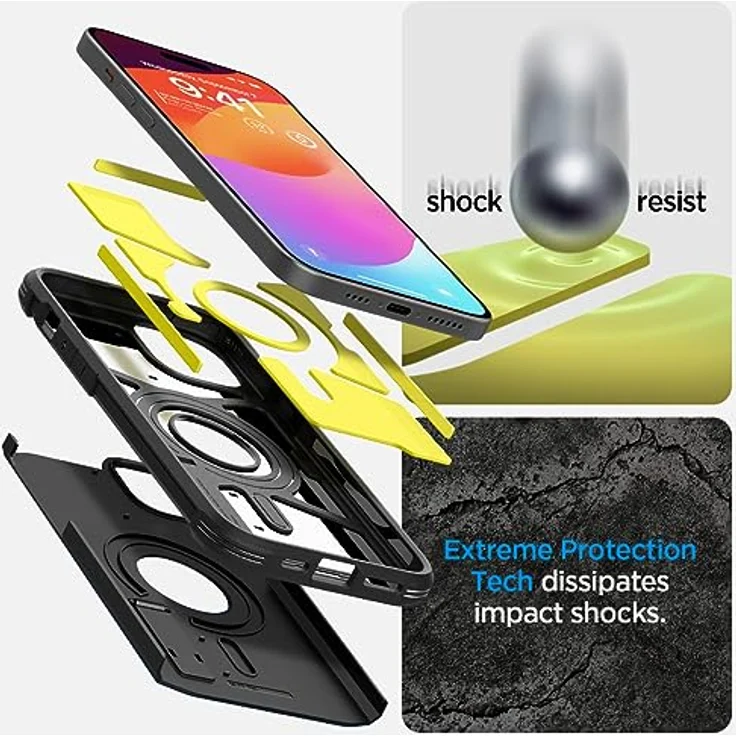 Spigen Hülle für iPhone 15 Tough Armor MagFit Kompatibel mit MagSafe -Schwarz – Bild 4