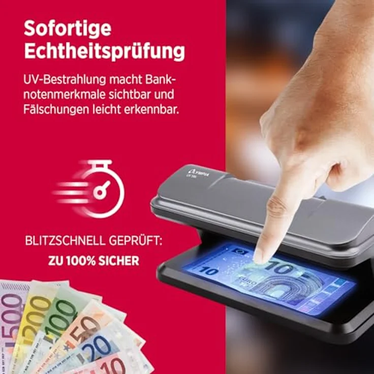 OLYMPIA Geldscheinprüfgerät Wasserzeichentest 9 Watt UV UV586 – Bild 5