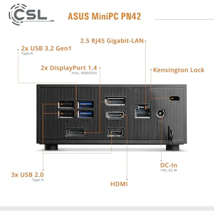 Asus Mini-PC ASUS PN42 Intel N200 Windows 11 Mini-PC (Intel®, 16 GB RAM, 500 GB SSD, passiver CPU-Kühler) in Schwarz – Bild 3