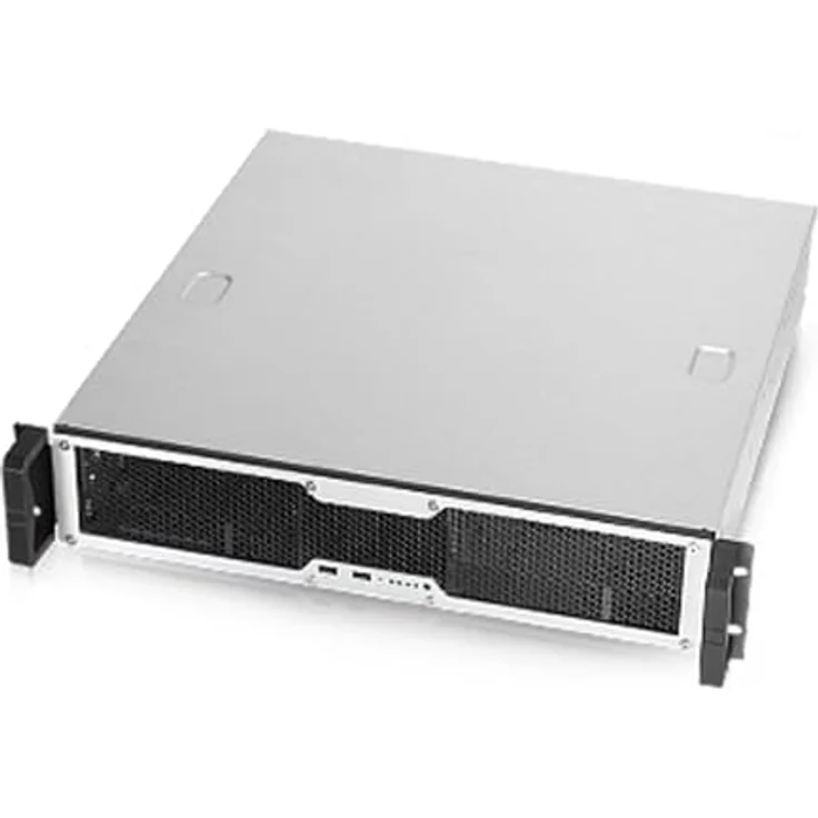 Chenbro RM24200-L uATX PC-Gehäuse in Schwarz/Silber, 2 Höheneinheiten – Bild 2