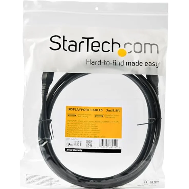 StarTech.com 3m 9.8ft DisplayPort 1.4 Cable - VESA Certified - 8K DP Cable - DisplayPort-Kabel - DisplayPort (M) eingerastet bis DisplayPort (M) eingerastet - DisplayPort 1.4 - 3 m - 8K Unterstützung - Schwarz - Preisvergleich – Bild 4