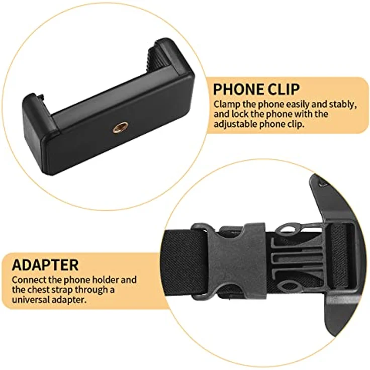 Fulushouxi Handy Brustgurthalter, verstellbare Fixierungshalterung für GoPro Hero 2018/7/6/5/4/3, Multifunktions Kamera Handyhalterung aus ABS/Nylon, ideal für Outdoor-Aktivitäten – Bild 4