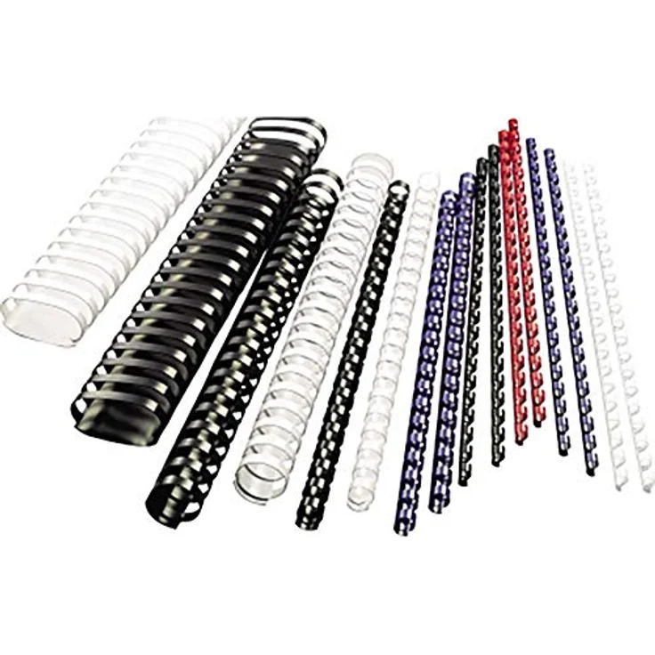 GBC 4028600 Binderücken Plastik, A4, 21 Ringe, 16 mm, 145 Blatt, 100 Stück, schwarz - Flexibel, robust, und vielseitig für effizientes Selbstbinden – Bild 2