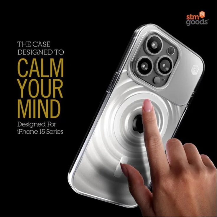 STM Reawaken Ripple MagSafe - Case für iPhone 15 Pro - Schwarzes TPU mit ClearShell Plating und Haptischem Feedback