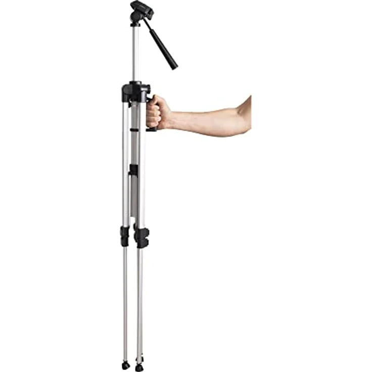 STIER Stativ 160, Baustativ aus Aluminium, Arbeitshöhe 57 bis 161 cm, 360° Drehfunktion, Neigungsfunktion, mit Tasche, Kurbelstativ, Stativ höhenverstellbar – Bild 5