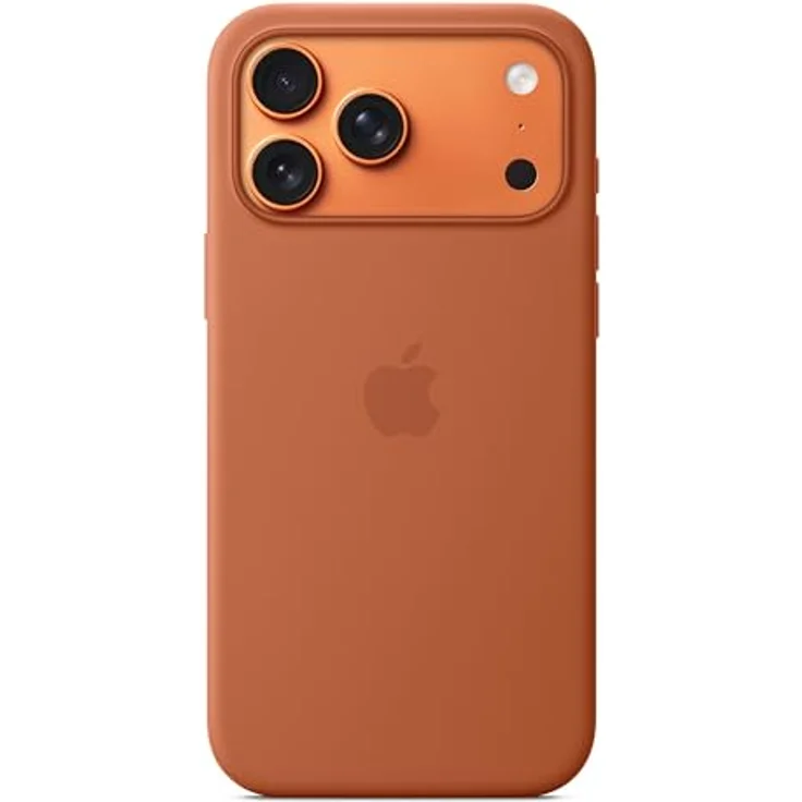Apple iPhone 17 Pro Max Silikon Case mit MagSafe, recyceltes Material, terracotta, kabelloses Laden, Mikrofaserfutter – Bild 1
