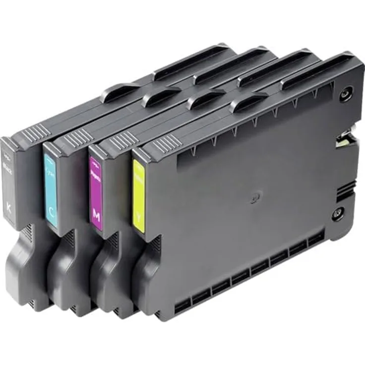 Weidmüller PJ ADV TNTK INK SET, Druckerpatrone Multipack mit 4 Farben: Schwarz, Cyan, Magenta, Gelb für PrintJet Advanced