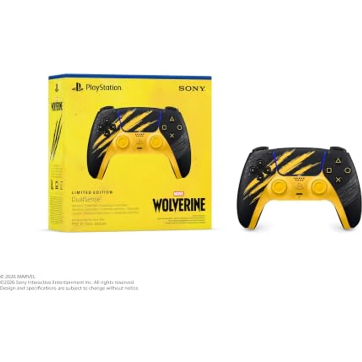 SONY DualSense® Wireless Controller Marvel's Wolverine Battle Yellow Limited Edition, haptisches Feedback, adaptive Trigger, Mehrgeräteverbindung für PS5, PC, MAC, Android, iOS – Bild 2