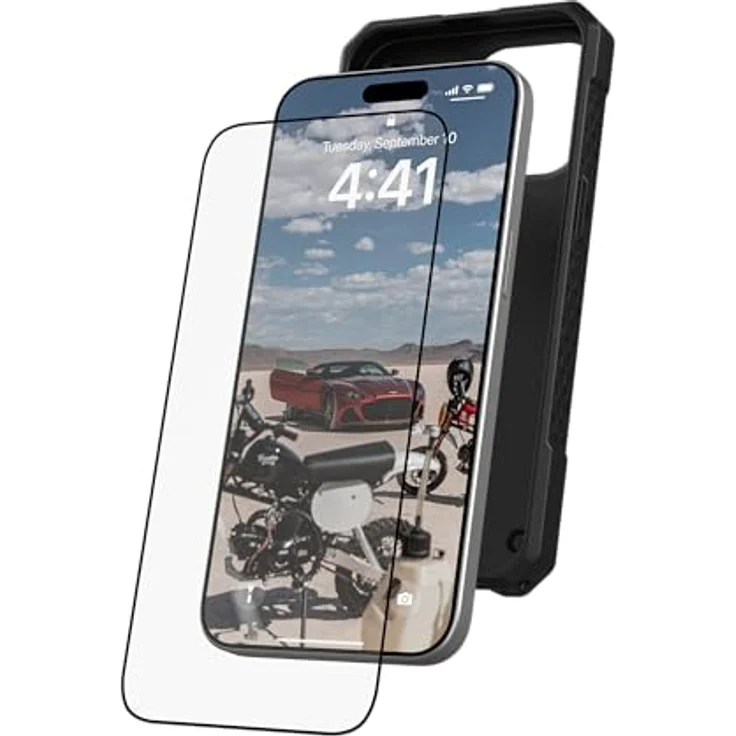 URBAN ARMOR GEAR PLUS Tempered Glass Displayschutzglas Apple iPhone 15 Pro Max [9H zweifach gehärtetes Glas, Anti-Fingerabdruck, Inkl. Montagekit, 0,33mm dünn, Ultra klar] – Bild 5