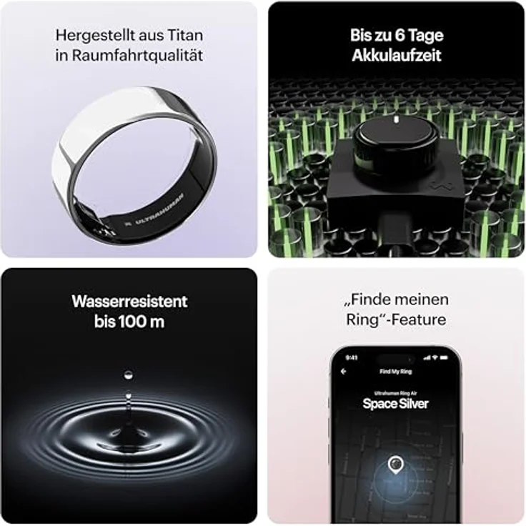 Ultrahuman Ring Air, Silber, Ringgröße 10, Wearable-Zubehör – Bild 7