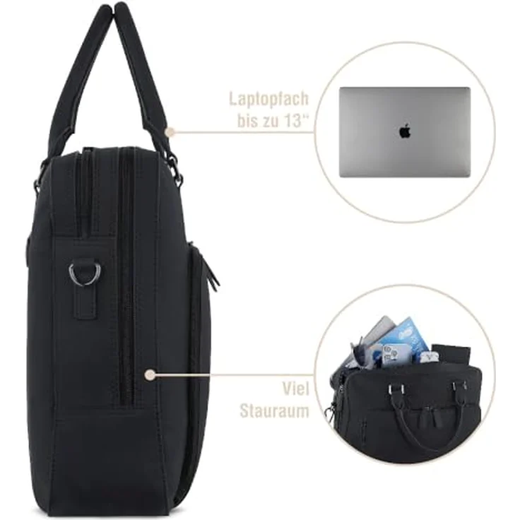 Bugatti Aktentasche Luca Briefcase (17"), Notebooktasche aus mattem Ziegenleder – Bild 3