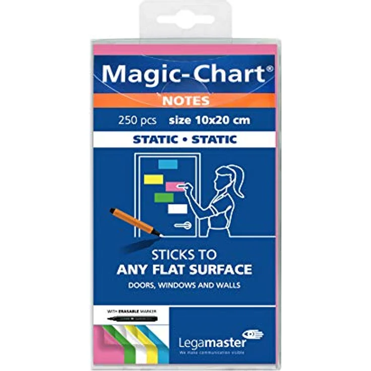 Legamaster Moderationskarten Magic-Chart Notes, 7-159494, Rechteck, sortiert, 10 x 20cm 250 Stück – Bild 2