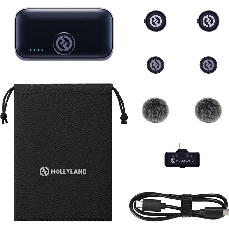 Hollyland LARK M3 Combo 2TX & 1RX, Funkmikrofon-Kit mit 48 kHz Audioübertragung und AI-Rauschunterdrückung