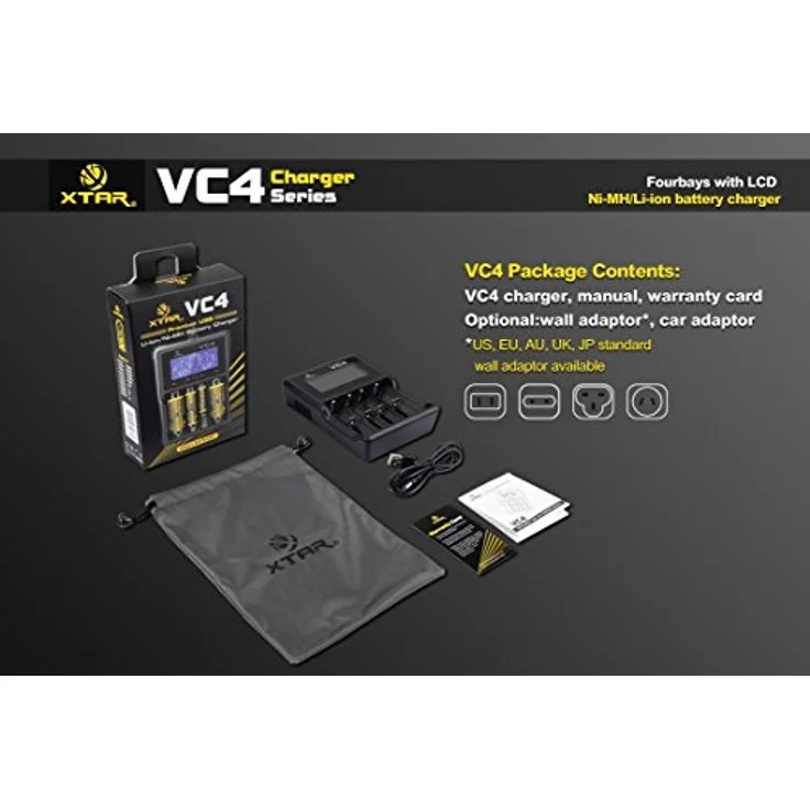 Xtar VC4 Ladegerät mit LCD Display für Li-Ion-NI-MH Akku schwarz – Bild 5
